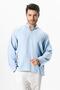 Long Sleeve High Collar Muslin Summer Sweatshirt Ice Blue Bmv