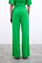 Loose Satin Trousers with Pockets - Light Green - 7