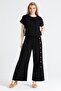 Izel Slit Summer Muslin Trousers Black Syh - 2