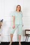 Fashion Line Women's Large Size Viscon Water Green Capri Pajama Set202193 - 5