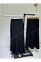 Women's Black Crepe Fabric Stone Flounce Flared Skirt - 3
