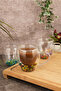 Double Glazed Glass with Handle 150ml Flower Decorated Heat Resistant Glass - 5
