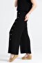 Izel Slit Summer Muslin Trousers Black Syh - 5