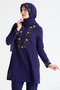 شال من القماش المطرز باللون الأرجواني والأرجواني - 5