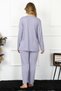 Fashion Line Women's 4Xl-5Xl-6Xl-7Xl-8Xl Large Size Lilac Long Sleeve Pajama Suit 75013 - 4