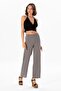 Geranium Elastic Waist Muslin Trousers Gray Gray - 5