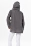 Long Sleeve Hooded Women's Summer Muslin Sweatshirt Gray - 2