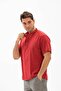 Short Sleeve Slub Cotton Bodrum Men's Summer Tshirt Red 3051 - 3