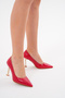 8.5 cm Red Gold Heel Detailed Stiletto Heels - 6