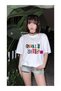 White Billie Eilish Alphabet Design Front/Back Printed Oversize Unisex T-Shirt -Mingalondon - 2