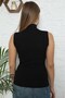 Fashion Stripe Zero Sleeve Half Turtleneck Body 262S - 4