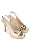 Women's Vegan Gold Heeled Shoes - 2