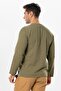 Halicarnassus Long Sleeve Violet Button Detailed Men's Summer T-shirt Khaki Hk - 2