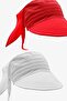 Women's Tie-Up Brim Scarf Bandana Beach Hat 2 Pack Red/White - 3