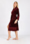 Satin Bias Lace Shawl Collar Bamboo Cotton Dressing Gown - 4