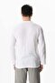 Long Sleeve Doruk V-Neck Lace-Up Muslin Men's Summer Tshirt White Byz - 2