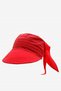 Women's Safari Tie-Up Scarf with Brim Bandana Beach Hat Red