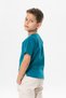 Short Sleeve Şile Cloth Studded Summer Boy's Tshirt Petrol 3053 - 2