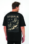 Lenithra Travis Scott Utopia Back Printed Unisex Oversize Black T-Shirt