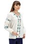 Long Sleeve Şile Cloth Ayşe Summer Blouse Cream Krm - 7