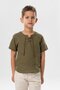 Short Sleeve Şile Cloth Studded Summer Boy's Tshirt Khaki 3049