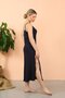 Women's Rope Strap Slit Long Navy Blue Nightdress 90119 - 2