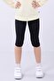 95% Cotton 3-Piece Girls' Leggings Set - Long, Capri and Shorts Models in Black - 6