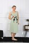 Women's Thick Strap Combed Cotton Long Pistachio Green Nightgown 12001 - 5