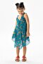 Summer Children's Dress - Aphrodite Voile 6201 Cyan