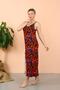 Women's Rope Strap Slit Long Black Nightgown 90124 - 5
