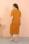 Women's Large Size Combed Cotton Short Sleeve Mustard Nightdress 12502 - 6