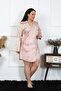 Women's Plus Size Cotton Buttoned Long Sleeve Mink Tunic Nightgown 12205 - 3