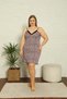 Women's Cotton Rope Strap Large Size Nightgown 999 - 2
