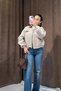 Velvet Double Collar Stone Bomber Jacket - 2