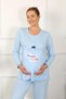 Fashion Line Women's Long Sleeve Maternity Pajama Set Blue 45501 - 3