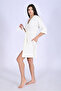 Satin Piping Jacquard Hooded Bamboo Cotton Dressing Gown - 5