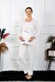 Moda Çizgi Women's Long Sleeve Maternity Pajama Set Ecru 45501 - 6