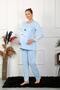 Fashion Line Women's Long Sleeve Maternity Pajama Set Blue 45501 - 2