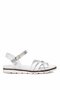 D25Ys-2910 Women's Genuine Leather Flat Sandals White