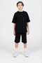 Boy Oversized Front Back Printed Bottom Top Double Set