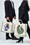Owl 100% Cotton 350 Grams Embroidery Embroidered High Quality Cloth Canvas Bag 40*40 cm - 7