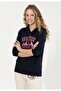 Women's Navy Blue Sweatshirt - 3