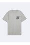 Short Sleeve Crew Neck Slogan Printed Regular Gray T-Shirt