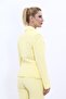 Plus Size - Collared Single Button Jacket-Yellow - 3