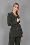 Men's Collared Kuruvaze Blazer Jacket-Khaki - 1034100 - 2