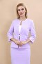 Zero Collar Plain Short Jacket-Violet - 1015100 - 4