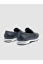 100% Genuine Leather Navy Blue Men's Casual Shoes - 3