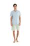 Men's Modal Regular V-Neck Short Sleeve Blue T-Shirt C7T1N7O04