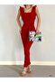 Jumpsuit with Ruffled Sleeves and Belt 582019 Red - 3