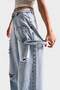 Women's Denim Color 12S5-3 Mega Baggy Fit Super Loose 100% Cotton Mid Waist Denim Jean - 2